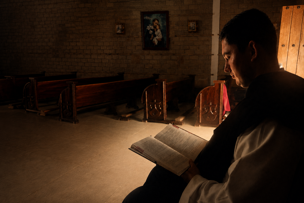 fraile en capilla
